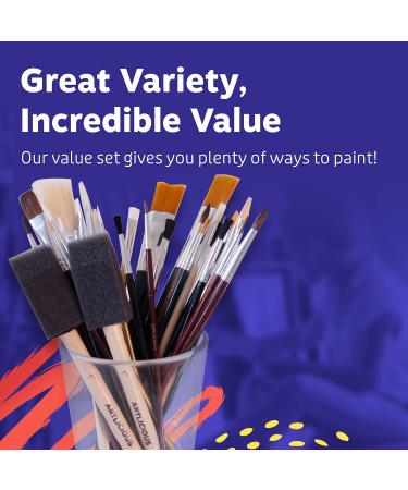 Artlicious Paint Brushes - 25 Pack Acrylic and Detail Brushes for Kids - Ideal for Watercolor, Oil, Craft, Face & Rock Painting - Buy Online on GoSupps.com