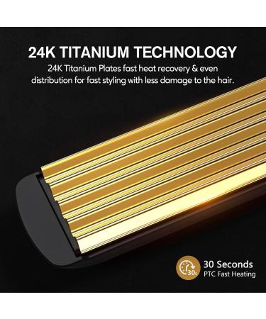 Terviiix 24K Titanium Wide Hair Crimper Crimping Iron for Hair Crimper Hair Iron for Textured Crimps and Volume Hair Volumizing Iron for Thin Fine Hair Dual Voltage Auto Off 1-1/2 Inch 1 1/2'' - Buy Online on GoSupps.com