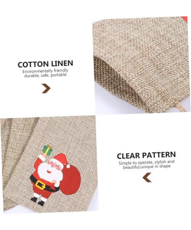 LALAFINA 10pcs Christmas Drawstring Bag Candy Bags Snack Bags Packing Bag Xmas Drawstring Bag Linen - Buy Online on GoSupps.com