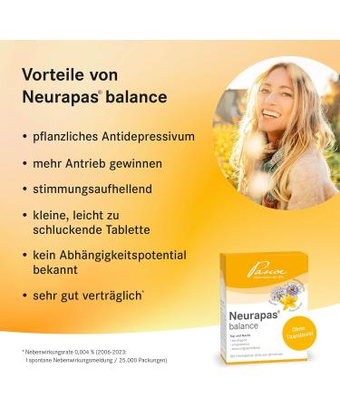 Neurapas Balance - 60 Tablets | Natural Antidepressant with St. John's Wort Passion Flower & Valerian for Mood Enhancement Relaxation & Calmness - Ideal for Mild Depressive Moods - Buy Online on GoSupps.com