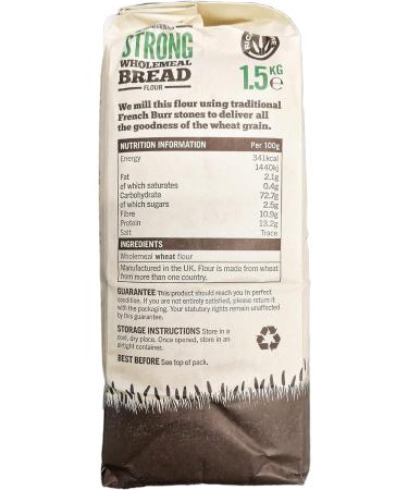 Marriages Stoneground Strong Wholemeal Bread Flour 1.5kg (Pack of 3) - Buy Online on GoSupps.com