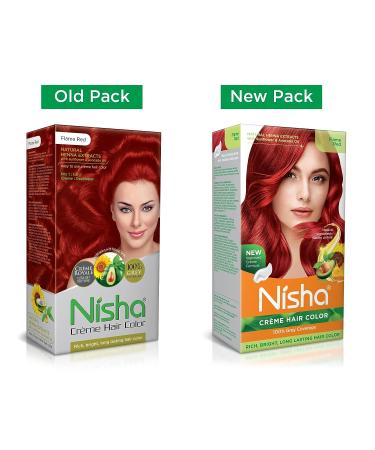 Nisha Cream Hair Color 150 ml Flame Red - 5.07 Fl Oz - Buy Online on GoSupps.com