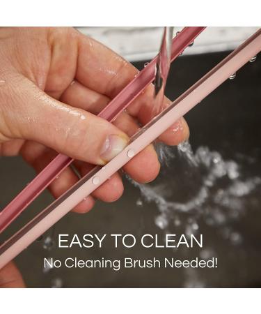 Rain Straw - Easy Clean Reusable Drinking Straws | BPA Free 10.5 Long Plastic Straws for Tumbler | Eco-Friendly & Snap Open Design | Classic 5 Pack - Buy Online on GoSupps.com