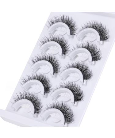 Cat Eye Self Adhesive Eyelashes Natural Look Wispy Self Adhesive Lashes Reusable Fluffy Strip Eyelashes No Glue Needed D Curl Natural False Eyelashes without Eyeliner 5 Pairs by Zegaine D- Fluffy - Buy Online on GoSupps.com