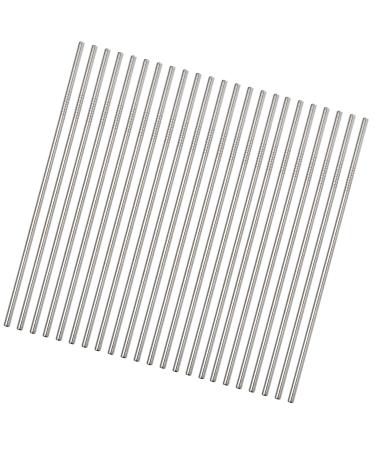 Reusable Metal Straight Straws 50 Pack. 8.5 Inch Stainless Steel Drinking Straws in Bulk for Wholesale.215x6mm Straight Straws for 20oz Tumblers Yeti (Silver All Straight 50pcs-8.5")