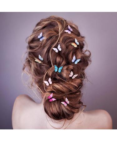 PAGOW 30PCS Butterfly Hair Clips - Fabric Fashionable Bobby Pins with Pearl Decoration for Women and Girls - 10 Styles, 3 Pcs Each - Buy Online on GoSupps.com