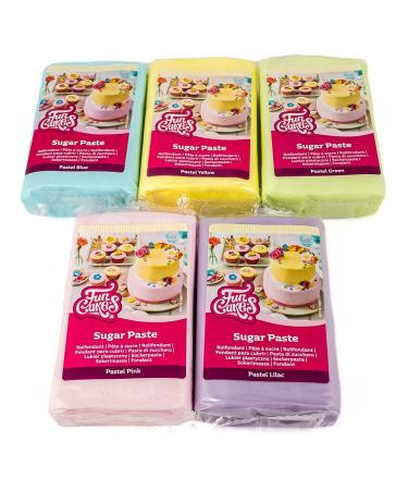 AOS SET | Funcakes Rollfondant Multipack Pastel Colors (5x250g) | Easy to Use & Gluten-Free Cake Decorating Fondant for Cakes & Cupcakes - Buy Online on GoSupps.com