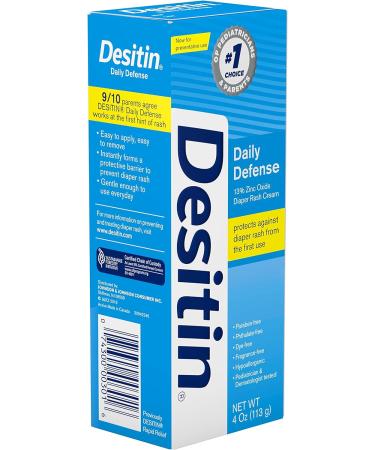 Desitin Daily Defense Baby Diaper Rash Cream - 13% Zinc Oxide Barrier Cream - Treat, Relieve & Prevent Diaper Rash - Hypoallergenic - 4 oz (Pack of 6) - Buy Online on GoSupps.com