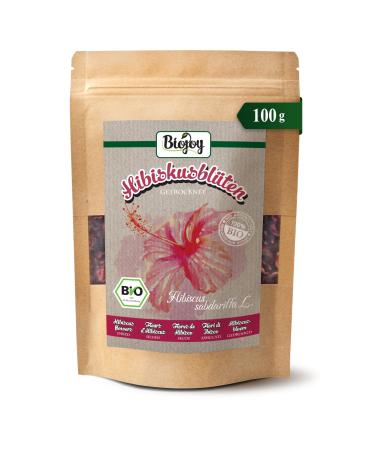 Biojoy Biojoy Organic Dried Hibiscus Flowers (100g) ideal for Infusion without additives (Hibiscus rosa-sinensis)