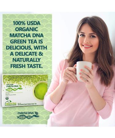 MatchaDNA Certified Organic Matcha Green Tea - 100 Teabags | Matcha DNA - Buy Online on GoSupps.com