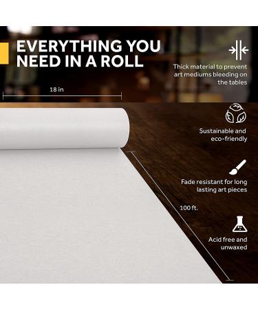 White Kraft Arts and Crafts Paper Roll - 18x100ft - Made in USA | Ideal for Painting, Wall Art, Easel, Bulletin Board, Gift Wrapping & Kids Crafts - Buy Online on GoSupps.com