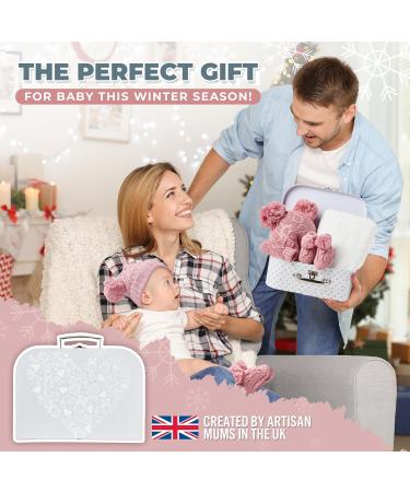 Baby Girl Winter Gift Set - Fleece Blanket, Hat, Booties, Gloves | Newborn & Baby Shower Winter Clothes | Warm Baby Gifts in Standard Rose - Buy Online on GoSupps.com