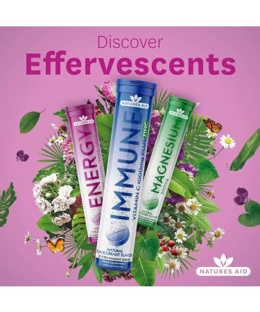 Natures Aid Immune Effervescent with Zinc & Vitamin C Blackcurrant 20 Tablets - Pack of 1 - Buy Online on GoSupps.com