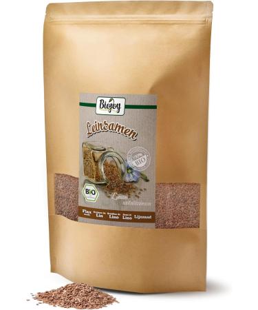 Biojoy Organic flax seeds (1.5 kg) brown and whole - Buy Online on GoSupps.com