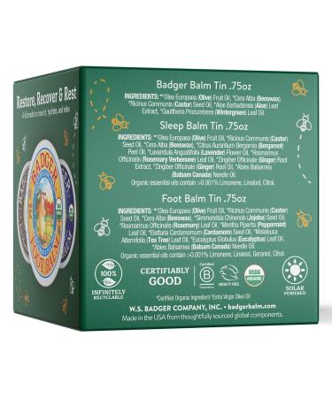 Badger - Restore Recover & Rest Kit | Natural Wellness for Stress Relief & Recovery | International Shipping Available - Buy Online on GoSupps.com