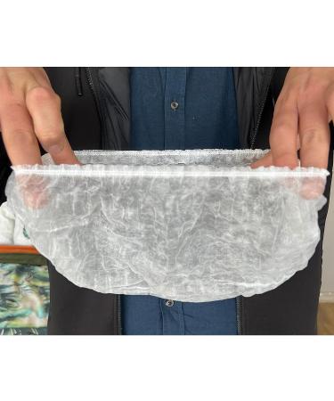 100 Pcs White Disposable Bouffant Caps - 20 Nonwoven Hair Net Sleeves with Swivel Bands | Ideal for Sleeping, Food Service - Unisex - Buy Online on GoSupps.com