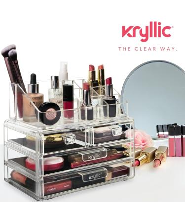 Premium Acrylic Makeup Jewelry Organizer - 16 Compartments & 4 Drawers for Lipsticks Brushes & Cosmetics - Clear Beauty Storage Solution - Buy Online on GoSupps.com