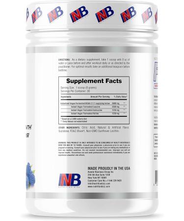 NutritionBizz BCAA Powder 5 Grams of BCAAs Amino Acids Post Workout Recovery Drink for Muscle Building Recovery and Endurance 30 Servings (Blue Raspberry) - Buy Online on GoSupps.com