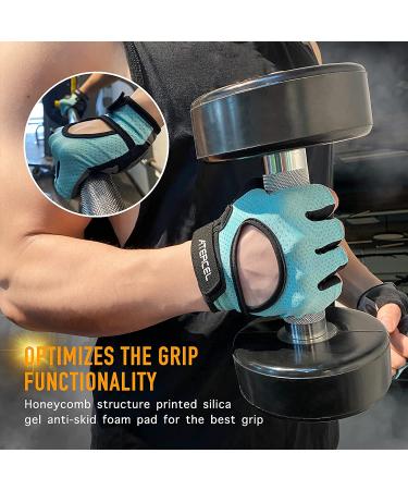 Atercel Weight Lifting Gloves - Full Palm Protection for Gym & Cycling | Breathable & Lightweight - Aqua, Small - Buy Online on GoSupps.com