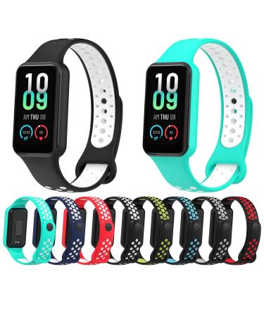 Lemspum Sport Silicone Wrist Bands Compatible with Xiaomi Redmi Band 2 Replacement Accessories Strap Waterproof One Size 5.5"-8.7" Sport Bands 8-Pack