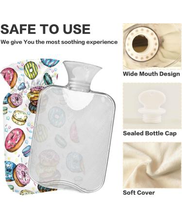 Naanle Vintage Donut Hot Water Bottle | 2L Transparent Large Bed Warmer for Pain Relief & Heat Therapy - Buy Online on GoSupps.com