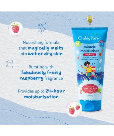 Childs Farm Raspberry Miracle Moisturiser 200ml | For Wet or Dry Skin | 24-Hour Moisturisation - Buy Online on GoSupps.com