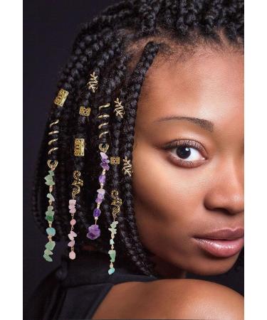 AUNEAL Hair Accessories for Women - 50pcs Gold Hair Jewelry for Braids, Dreadlocks, and Hairstyles - Buy Online on GoSupps.com