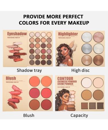4-Layer Book-Style Foldable Makeup Palette Set | 43 Professional Shades | Contour Blush Highlight Eyeshadow | Portable & Long-Lasting | Perfect Gift for All Skin Tones | Glimmer Horizon - Buy Online on GoSupps.com