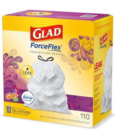 Glad ForceFlex Protection Series 13 Gal Trash Bags 110 Ct - Gain Moonlight Breeze with Febreze | Convenient Packaging - Buy Online on GoSupps.com