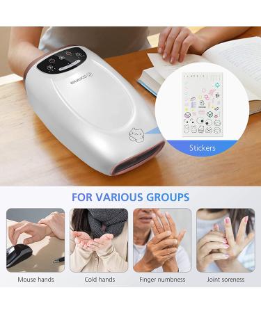 Comfier Cordless Hand Massager with Heat - 3 Modes & 3 Pressure Levels for Arthritis Relief - Pink - Buy Online on GoSupps.com