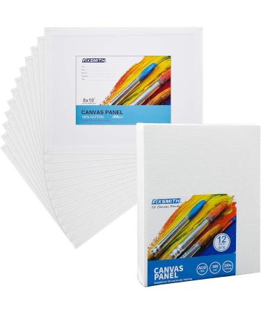 FIXSMITH Painting Canvas Panels 8x10 Inch Super Value 12 Pack - 100% Cotton Primed Acid Free Artist Canvas Boards for Professionals, Hobby Painters, Students & Kids - Buy Online on GoSupps.com