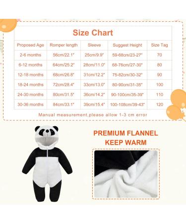 COOKY.D Unisex Winter Hooded Romper Jumpsuit - Panda Design (12-18 Months) - Buy Online on GoSupps.com
