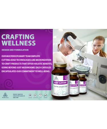 PURICA Vegan Sleep Support Supplement - 60 Capsules with Organic Ashwagandha & Reishi Mushroom - Buy Online on GoSupps.com