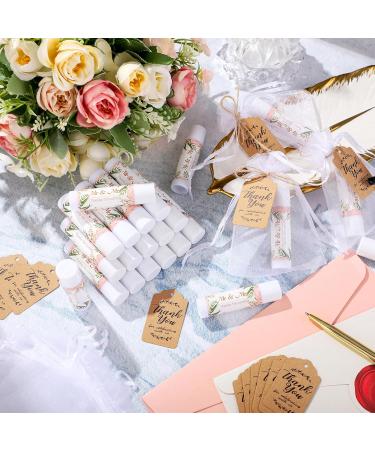 Shop Loopeer 50 Set Bridal Shower Favors - Lip Balm Organza Bags & Thank You Tags for Weddings & Bachelorette Parties - Bulk Souvenirs (Pink Flower - Buy Online on GoSupps.com