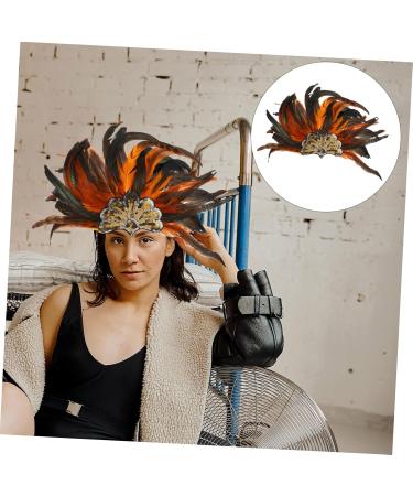 FOMIYES Halloween Headdress Pageant Headband Plume Headpiece for Adult Crown Headdress Headbands Plume Headband Costume Headwear Cocktail Party Supplies Plume Headdress Hair Band for Party 53.00X33.00X1.00CM Orange - Buy Online on GoSupps.com