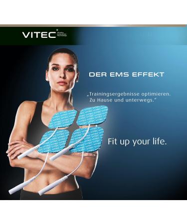 VITEC 4 Adhesive Electrodes Patches for TENS & EMS Devices - 5x5 cm Electrodes for Pain Relief & Muscle Training - Buy Online on GoSupps.com