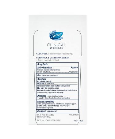 Secret Clinical Strength Clear Gel Women's Antiperspirant & Deodorant - Completely Clean Scent - 1.6 oz - Buy Online on GoSupps.com