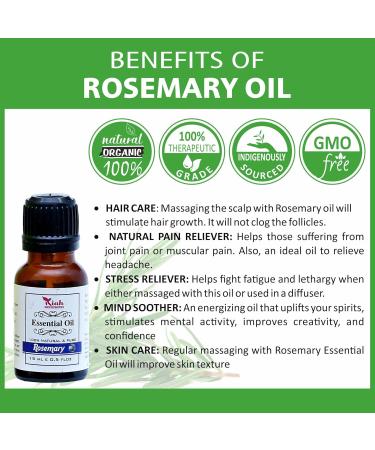 Ganga Ayurveda Kiah Essentials Rosemary Oil for Healthy Hair and Shiny Skin 100% Pure & Natural ||15 ML - Buy Online on GoSupps.com