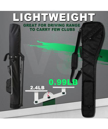 Golf Lightweight Carry Bag Foldable Sunday Bag Small Travel Bag for Driving Range Par 3 Practice Thick and Tough Clubs Case Multi Colors Black - Buy Online on GoSupps.com