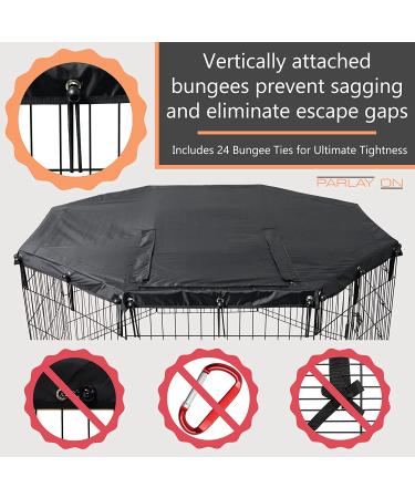 24 Inch 8 Panel Metal Dog Playpen Cover | Luggage-grade Fabric | Easy Access Door | Sun & Rain Protection - Buy Online on GoSupps.com