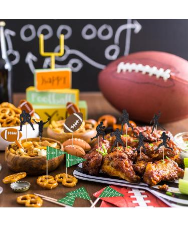 Football Cupcake Toppers Decorations Cocktail Picks Toothpicks Football Flag Food Picks for Sports Themed Party Game Day Football Party Favors for Boys Birthday - Buy Online on GoSupps.com