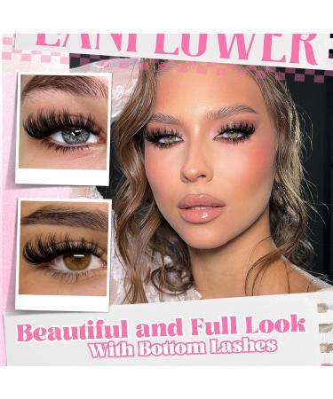 Lanflower Lash Clusters Kit - 120D Thick Volume Waterproof Eyelash Extensions with Bottom Lashes | Fluffy D Curl Individual Lashes (10-18mm) - Ideal for International Shipping - Buy Online on GoSupps.com