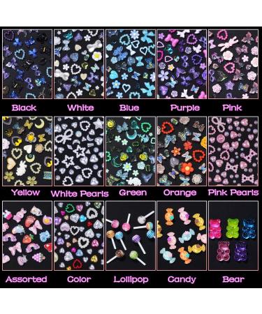 Buy Multi 3D Nail Charms - Assorted Colors Flowers Butterflies & More | DIY Nail Art Accessories - Buy Online on GoSupps.com