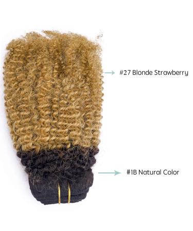 Caliee Virgin Hair Afro Kinky Curly Clip ins Human Hair Extension 14 Inch Ombre 1B/27 AC - Buy Online on GoSupps.com