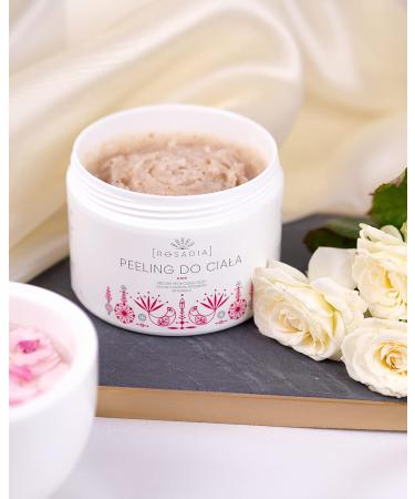 Rosadia Body Peeling - Vegan Natural Exfoliant with Rose Hip Kernels for Clear Skin Ingrown Hairs & Back Acne - 245g - Buy Online on GoSupps.com