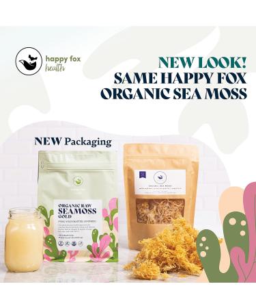 Happy Fox Sea Moss Raw Organic Gel - Dr. Sebi Approved, Wildcrafted Irish Moss - 100g Pack (3.52oz) - Trusted Brand, Makes 75oz Gel - Buy Online on GoSupps.com