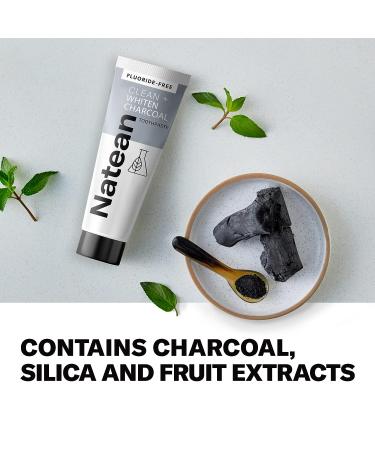Natean Clean + Whiten Charcoal Toothpaste - Fluoride Free Clean Mint 4.7 Oz - Buy Online on GoSupps.com