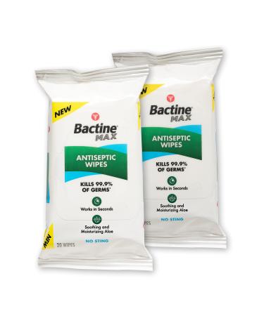 Bactine Max First Aid Antiseptic Wipes, 40 Count