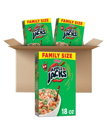 Kellogg's Apple Jacks Breakfast Cereal, 8 Vitamins and Minerals, Kids Snacks, Original, 4.78lb Case (3 Boxes) 10.35pound