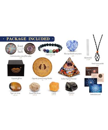 Vuuuuv Horoscope Orgon Pyramid & Twins Medicinal Crystal Gift Set - Zodiac Stones for Healing & Spiritual Growth - Buy Online on GoSupps.com